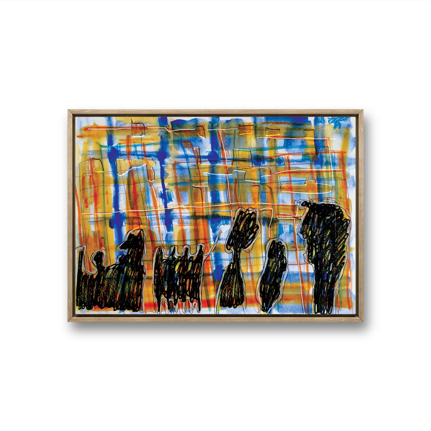 "Urban Echoes" Abstract Cityscape Art Print