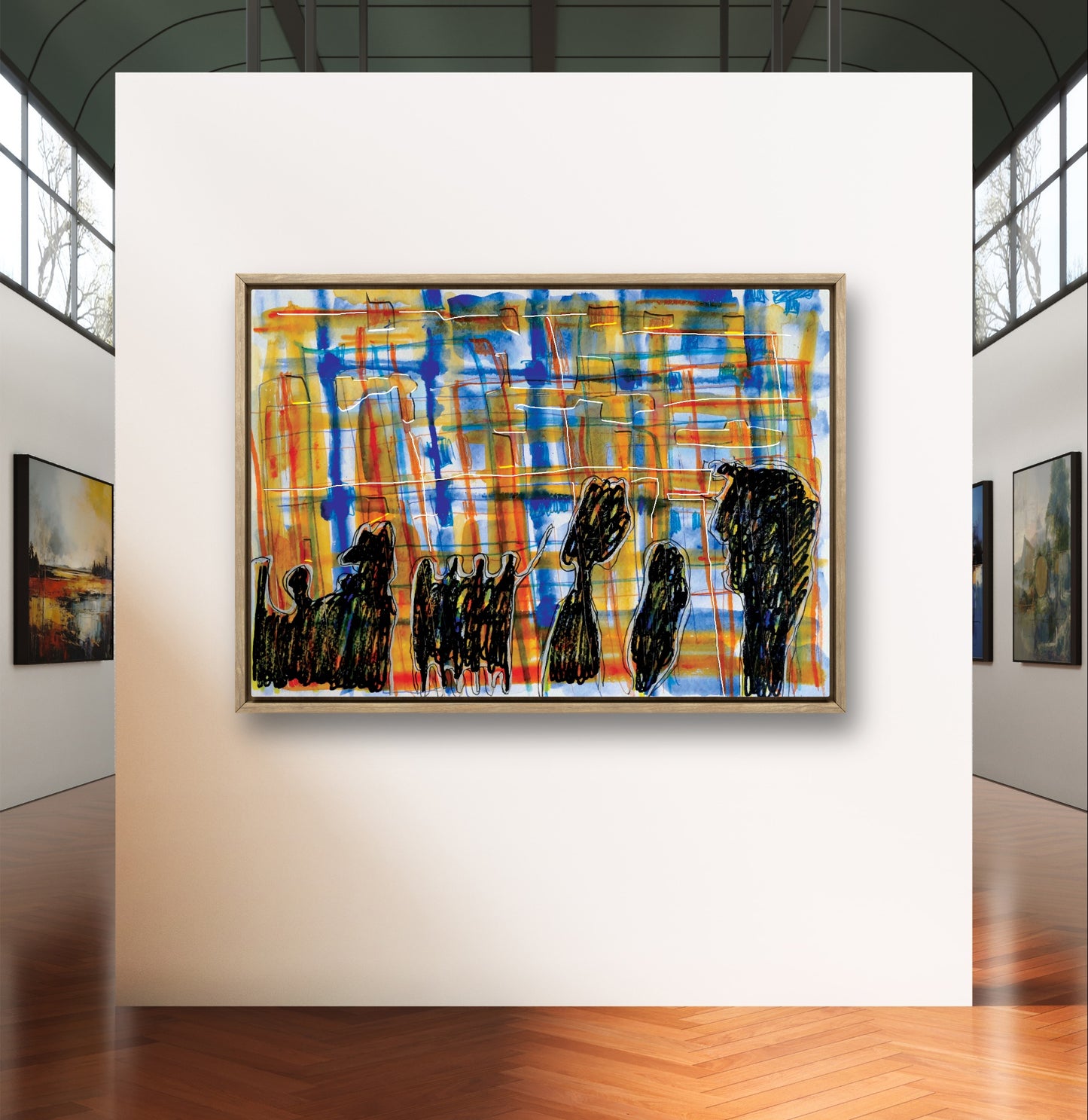 "Urban Echoes" Abstract Cityscape Art Print